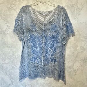 Cato mesh lace floral top